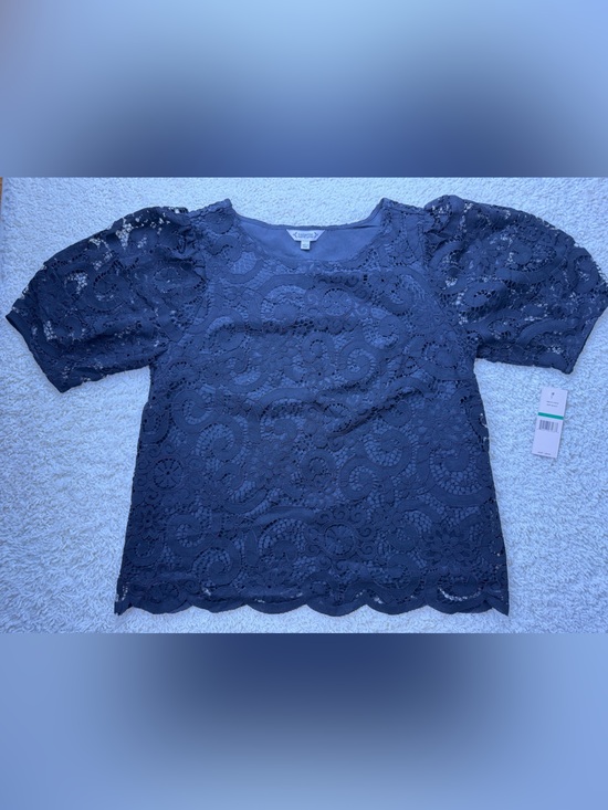 Tops - WMNS L Crochet Lace Puff-Sleeve Top NWT